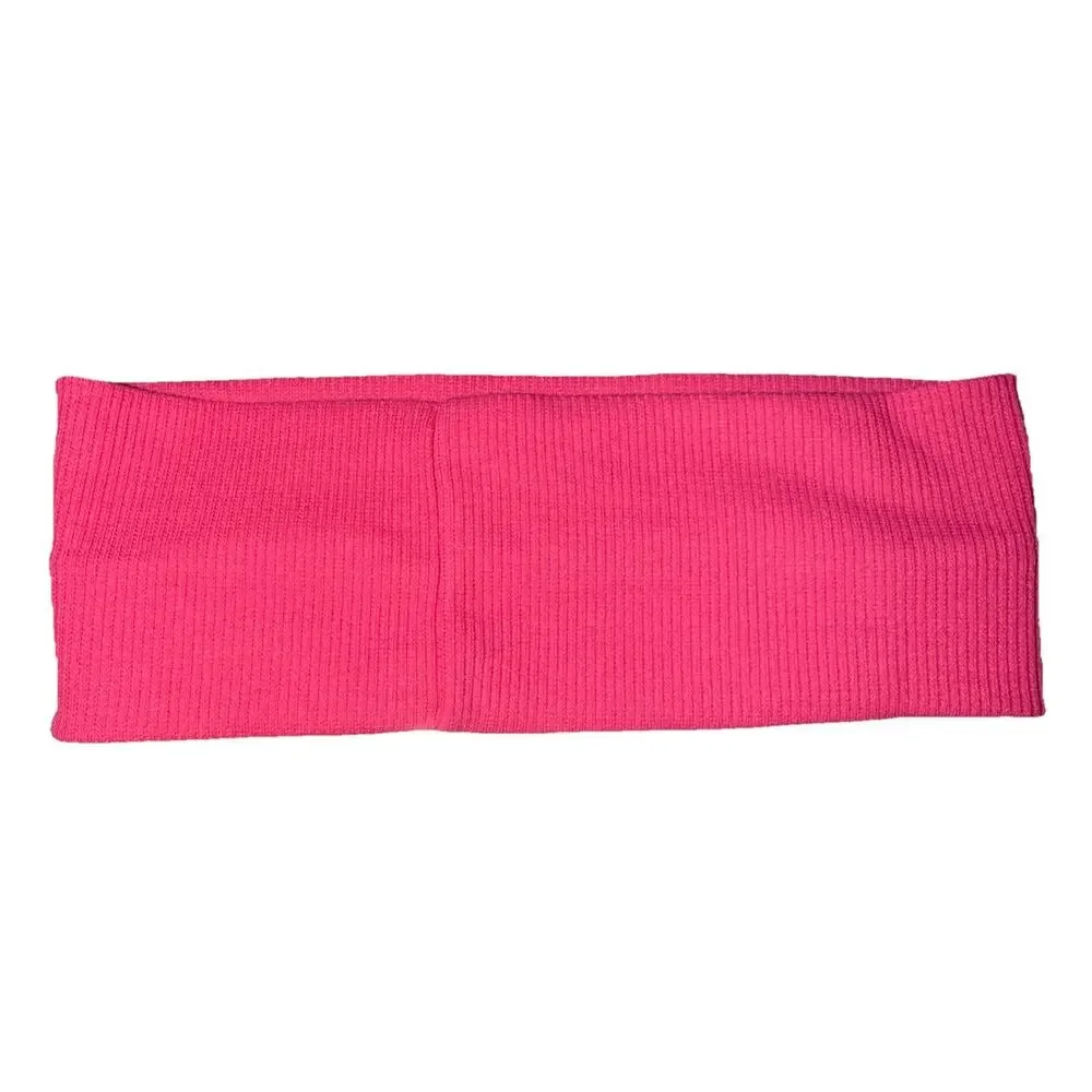 Alo Hot Pink Ribbed Headband Unisex Adults One Size Athletic Fitness Yoga Solid